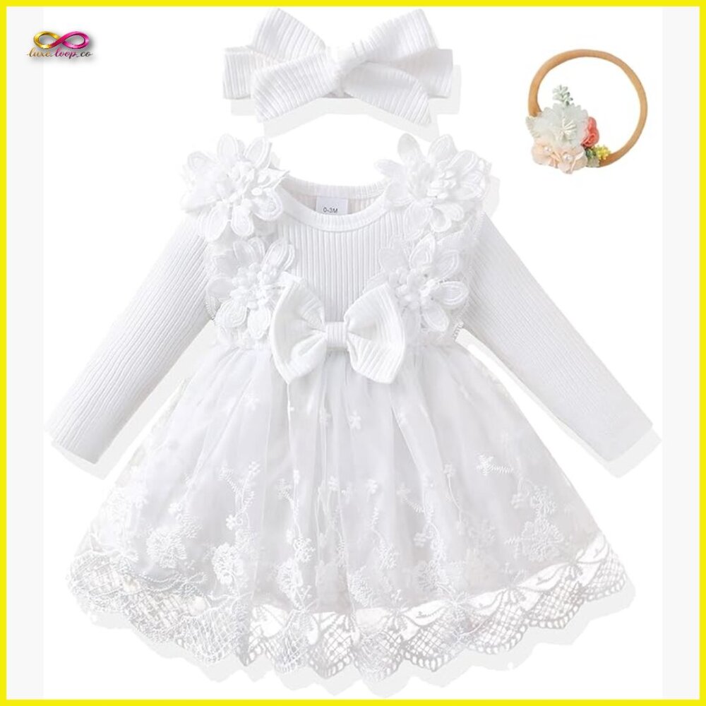 Tutu Tulle Princess Dress Long Sleeve Special Occasion Elegant Baby Girl